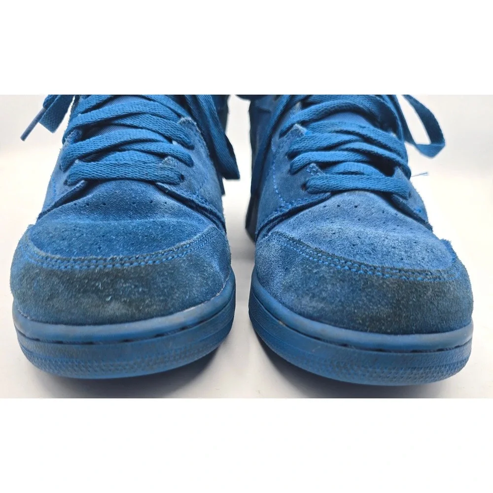 Air Jordan 1 Retro High BG Blue Suede Sneakers 705300-404 Youth 7Y Womens 8.5